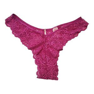 Vintage Victoria's Secret Very Sexy Brazilian Lace Panties Pink Sz XS‎ 2004
